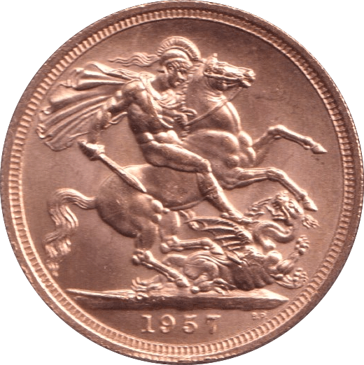 1957 HALF SOVEREIGN ( UNC ) - Half Sovereign - Cambridgeshire Coins