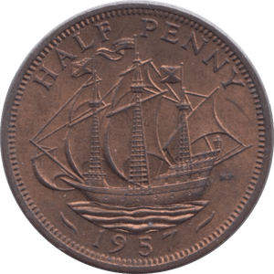 1957 HALFPENNY ( UNC ) - Halfpenny - Cambridgeshire Coins