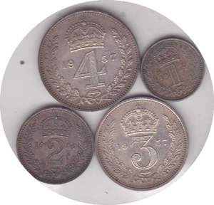 1957 MAUNDY SET ( UNC ) A - Maundy Set - Cambridgeshire Coins