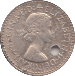 1957 MAUNDY TWOPENCE ( EF ) HOLED - Maundy Coins - Cambridgeshire Coins