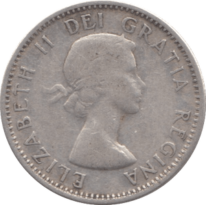 1957 SILVER 10 CENTS CANADA - SILVER WORLD COINS - Cambridgeshire Coins
