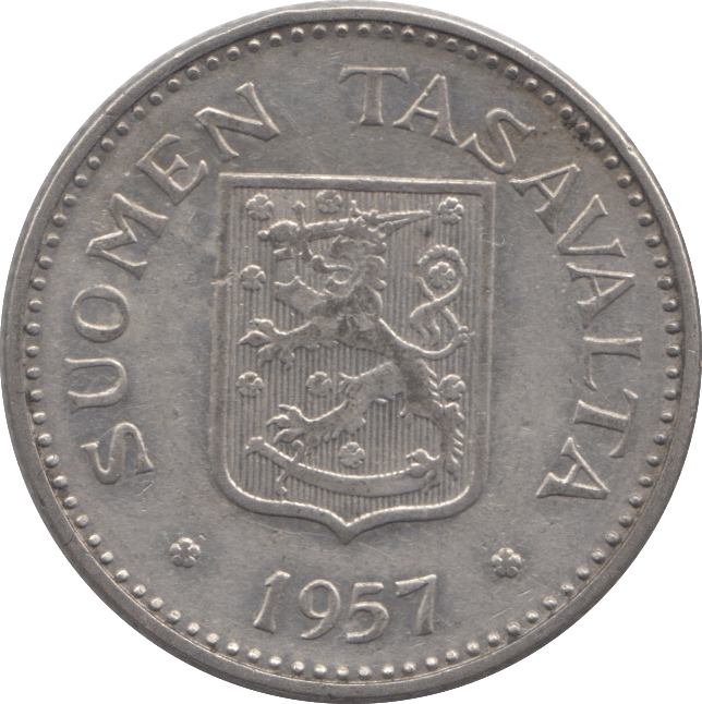 1957 SILVER 200 MARKKAA FINLAND - WORLD SILVER COINS - Cambridgeshire Coins