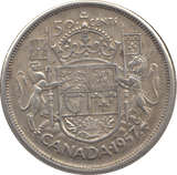 1957 SILVER FIFTY CENTS CANADA - WORLD SILVER COINS - Cambridgeshire Coins