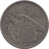 1957 SPAIN 5 PESATAS - WORLD COINS - Cambridgeshire Coins