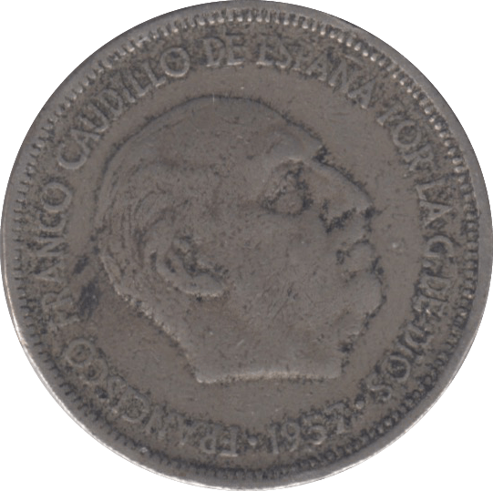 1957 SPAIN 5 PESATAS - WORLD COINS - Cambridgeshire Coins
