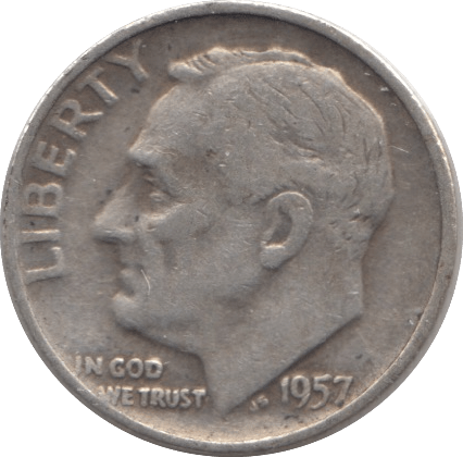 1957 USA SILVER DIME DENVER MINT - SILVER WORLD COINS - Cambridgeshire Coins