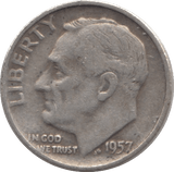 1957 USA SILVER DIME DENVER MINT - SILVER WORLD COINS - Cambridgeshire Coins