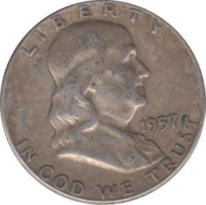 1957 USA SILVER HALF DOLLAR - WORLD COINS - Cambridgeshire Coins