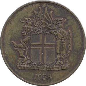 1958 2 KRONUR ICELAND - WORLD COINS - Cambridgeshire Coins