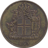 1958 2 KRONUR ICELAND - WORLD COINS - Cambridgeshire Coins