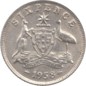 1958 AUSTRALIA SILVER SIXPENCE - SILVER WORLD COINS - Cambridgeshire Coins