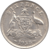 1958 AUSTRALIA SILVER SIXPENCE - SILVER WORLD COINS - Cambridgeshire Coins
