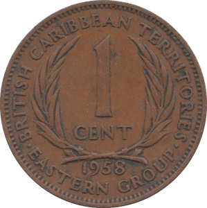 1958 BRITISH CARIBBEAN TERRITORIES 1 CENT - WORLD COINS - Cambridgeshire Coins