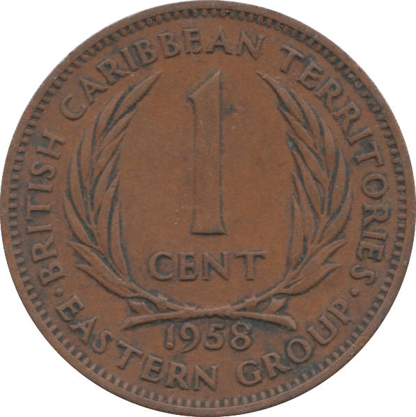 1958 BRITISH CARIBBEAN TERRITORIES 1 CENT - WORLD COINS - Cambridgeshire Coins