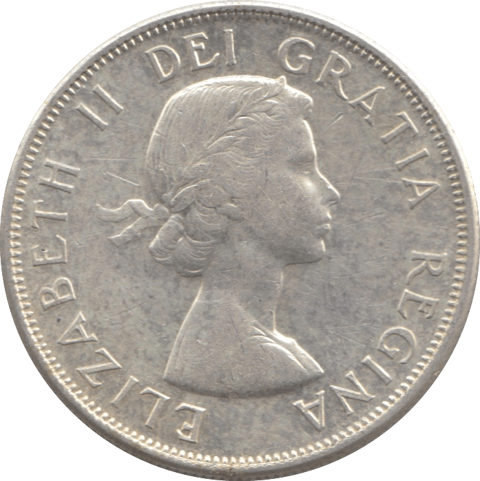 1958 CANADA 50 CENTS - WORLD SILVER COINS - Cambridgeshire Coins