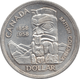 1958 CANADA SILVER ONE DOLLAR 9 - WORLD SILVER COINS - Cambridgeshire Coins