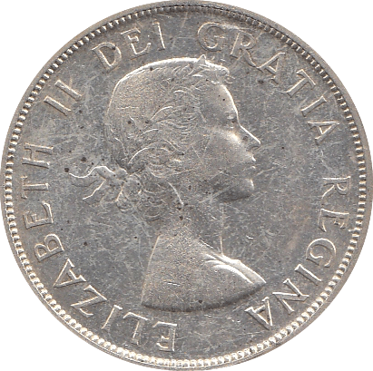 1958 SILVER 1 DOLLAR CANADA - SILVER WORLD COINS - Cambridgeshire Coins