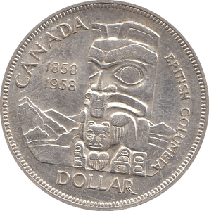 1958 SILVER 1 DOLLAR CANADA - SILVER WORLD COINS - Cambridgeshire Coins