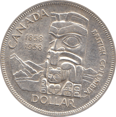 1958 SILVER 1 DOLLAR CANADA - SILVER WORLD COINS - Cambridgeshire Coins