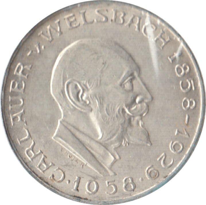 1958 SILVER 25 SCHILLING AUSTRIA - SILVER WORLD COINS - Cambridgeshire Coins