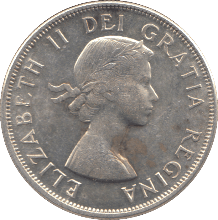 1958 SILVER FIFTY CENTS CANADA - WORLD SILVER COINS - Cambridgeshire Coins
