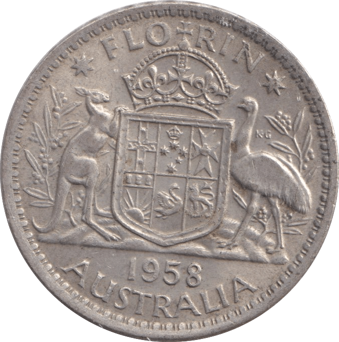 1958 SILVER FLORIN AUSTRALIA - SILVER WORLD COINS - Cambridgeshire Coins