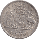 1958 SILVER FLORIN AUSTRALIA - SILVER WORLD COINS - Cambridgeshire Coins