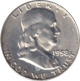 1958 SILVER HALF DOLLAR USA - Cambridgeshire Coins