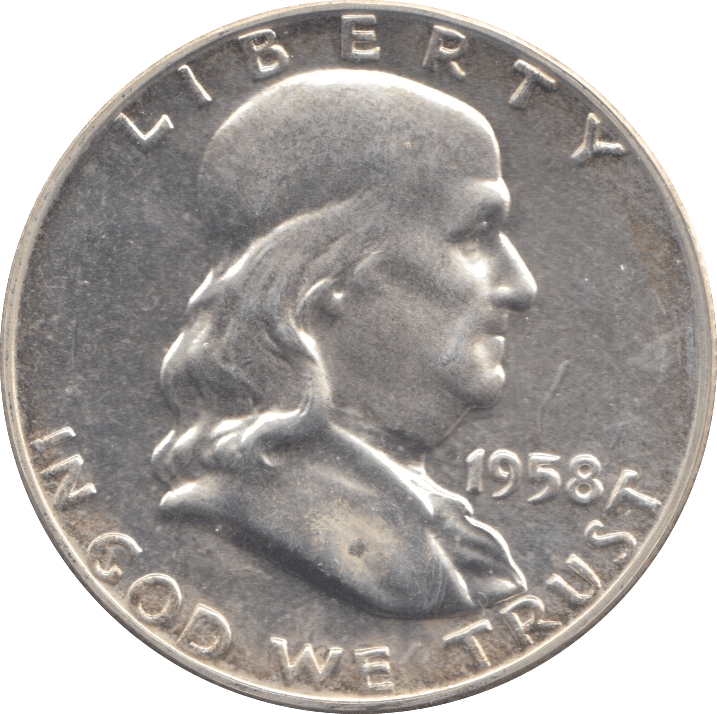 1958 SILVER HALF DOLLAR USA - SILVER WORLD COINS - Cambridgeshire Coins