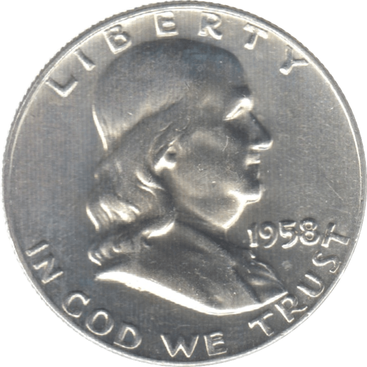 1958 SILVER HALF DOLLAR USA - WORLD SILVER COINS - Cambridgeshire Coins