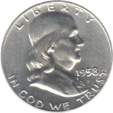 1958 SILVER HALF DOLLAR USA - WORLD SILVER COINS - Cambridgeshire Coins