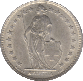 1958 SILVER HALF FRANC SWITZERLAND - WORLD SILVER COINS - Cambridgeshire Coins