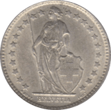 1958 SILVER HALF FRANC SWITZERLAND - WORLD SILVER COINS - Cambridgeshire Coins
