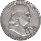 1958 SILVER USA HALF DOLLAR - SILVER WORLD COINS - Cambridgeshire Coins