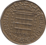 1958 THREEPENCE ( EF ) BRASS - Threepence - Cambridgeshire Coins