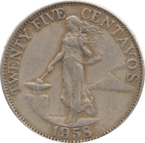 1958 TWENTY FIVE CENTAVOS PHILIPPINES - WORLD COINS - Cambridgeshire Coins