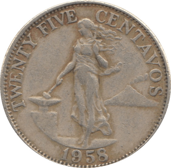 1958 TWENTY FIVE CENTAVOS PHILIPPINES - WORLD COINS - Cambridgeshire Coins
