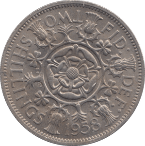 1958 TWO SHILLING ( AUNC ) REF 1 - TWO SHILLING - Cambridgeshire Coins