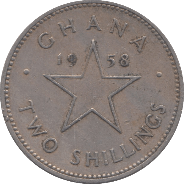 1958 TWO SHILLING GHANA - WORLD COINS - Cambridgeshire Coins