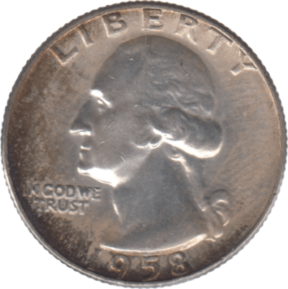 1958 USA SILVER 1/4 DOLLAR - SILVER WORLD COINS - Cambridgeshire Coins