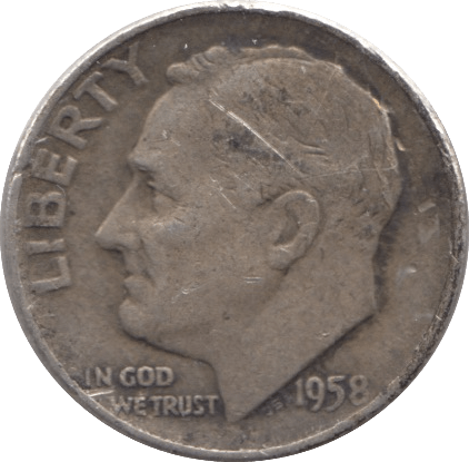 1958 USA SILVER DIME DENVER MINT - SILVER WORLD COINS - Cambridgeshire Coins