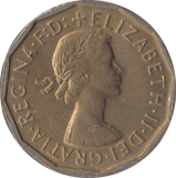 1959 BRASS THREEPENCE ( BU ) - Threepence - Cambridgeshire Coins