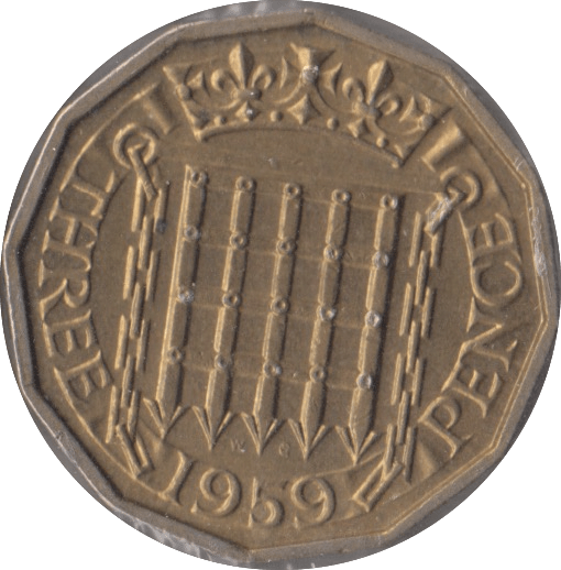 1959 BRASS THREEPENCE ( BU ) - Threepence - Cambridgeshire Coins