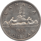 1959 CANADA SILVER ONE DOLLAR 9 - WORLD SILVER COINS - Cambridgeshire Coins