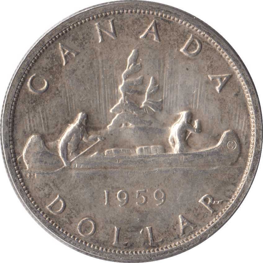 1959 CANADA SILVER ONE DOLLAR - SILVER WORLD COINS - Cambridgeshire Coins