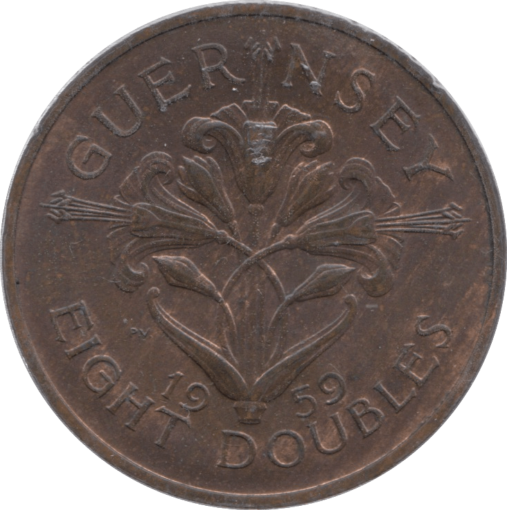1959 EIGHT DOUBLES GUERNSEY - WORLD COINS - Cambridgeshire Coins