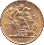 1959 GOLD SOVEREIGN ( UNC ) - Sovereign - Cambridgeshire Coins