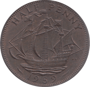 1959 HALFPENNY ( UNC ) 18 - Halfpenny - Cambridgeshire Coins