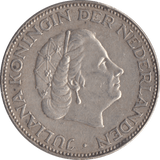 1959 SILVER 2 1/2 GULDEN NETHERLANDS - SILVER WORLD COINS - Cambridgeshire Coins