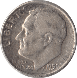 1959 SILVER ONE DIME USA - SILVER WORLD COINS - Cambridgeshire Coins